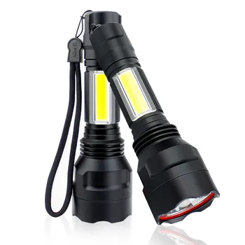 

T6 Mini Keychain Diving Flashlight Rechargeable Waterproof Led Torch C8-COB Work Lamp 18650 Battery for Hunting /Camping