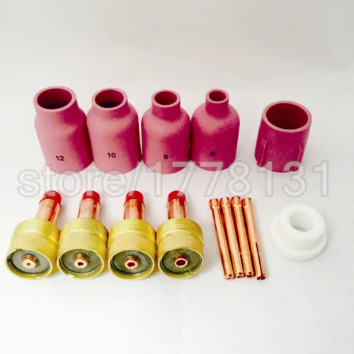 

TIG Consumables KIT Large Diameter Alumina Nozzle Gas Lens Collet Bodies Fit TIG Welding Torch PTA DB SR WP 1