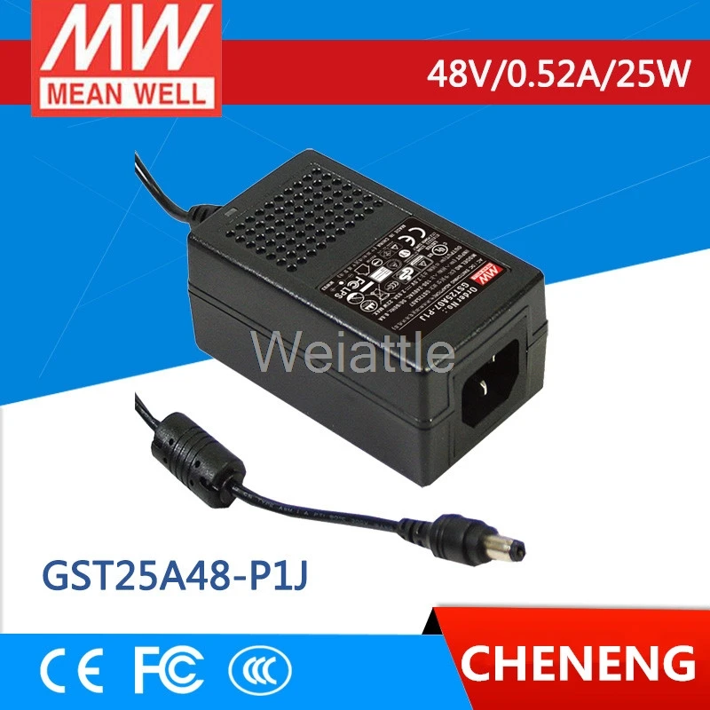 

MEAN WELL original GST25A48-P1J 48V 0.52A meanwell GST25A 48V 25W AC-DC High Reliability Industrial Adaptor