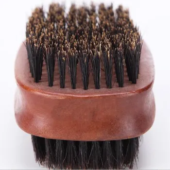 

1pc Men Double-Side Bristle Whiskers Salon Barber Shaving Brush Face Massage Mustache Beech Solid Wood Handle Comb Male
