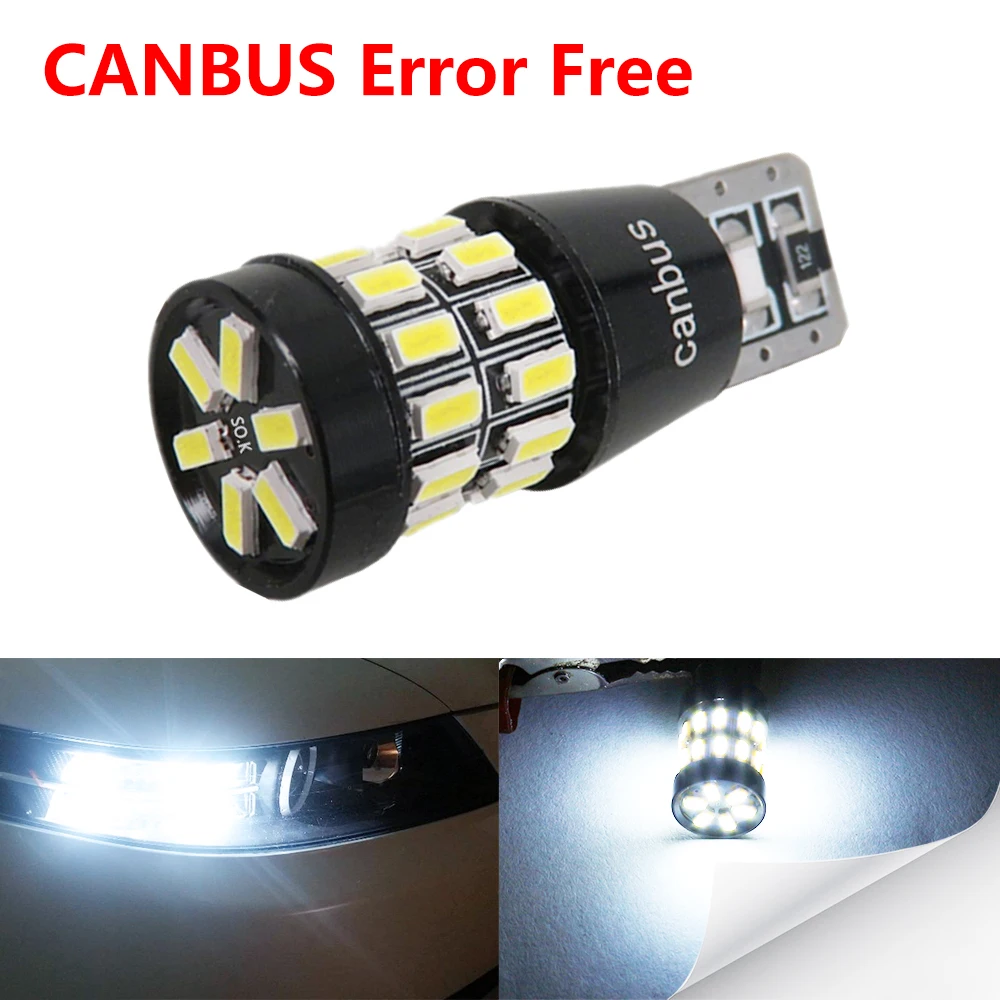 

1pc T10 LED Canbus 30 SMD 3014 LED Bulb White Light Lamp For Car Auto Interior Clearance Parking Side Mark License Plate Light