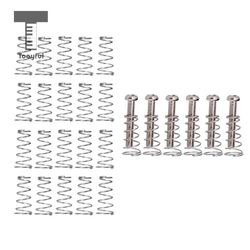  Iron Guitar Bridge Tailpiece With Mounting Screws Guitar Pickup Mounting Springs for Electric Guitar Bass Parts Silver