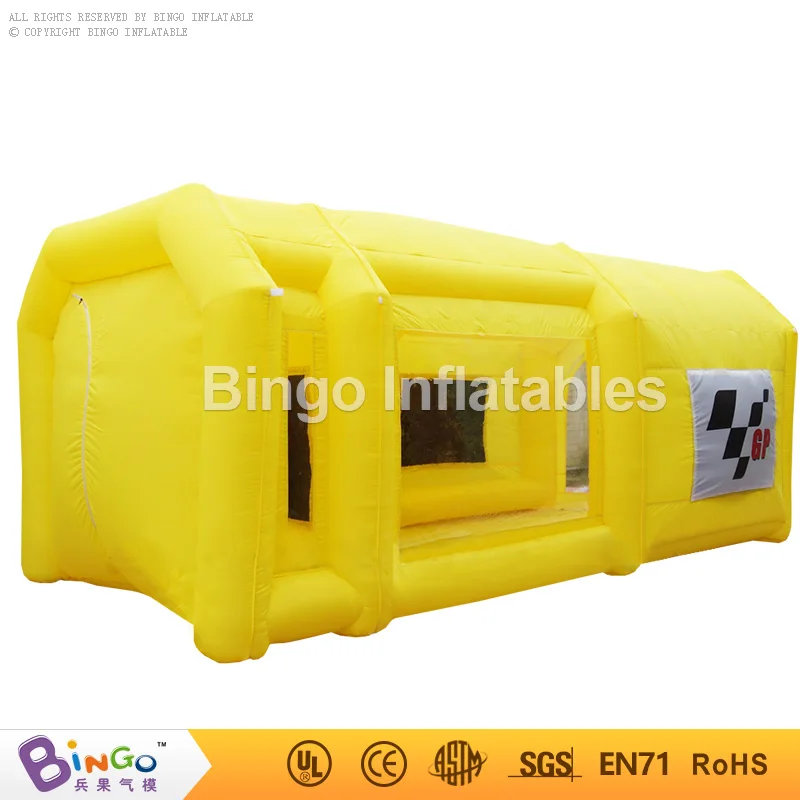  High quality 6X3X2.5M Yellow inflatable spray paint booth inflatable car painting cabine car mainta