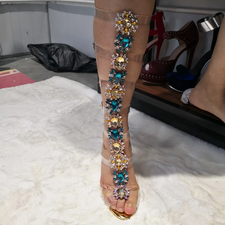 boho bling crystal sandals