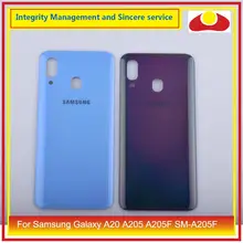 10 шт./партия для samsung Galaxy A20 A205 A205F SM-A205F корпус батарея Дверь задняя Задняя стеклянная крышка корпус A20