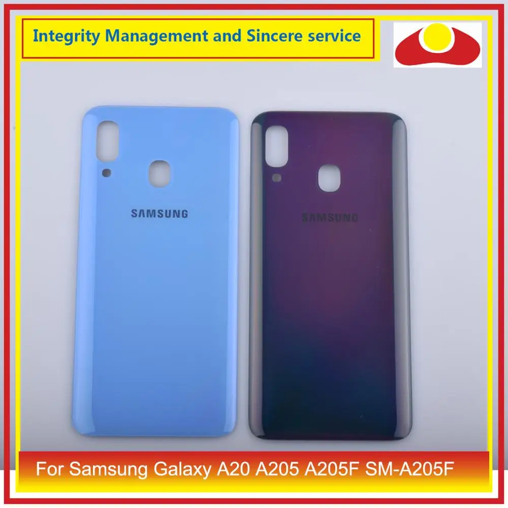 

10Pcs/lot For Samsung Galaxy A20 A205 A205F SM-A205F Housing Battery Door Rear Back Glass Cover Case Chassis Shell A20 2019