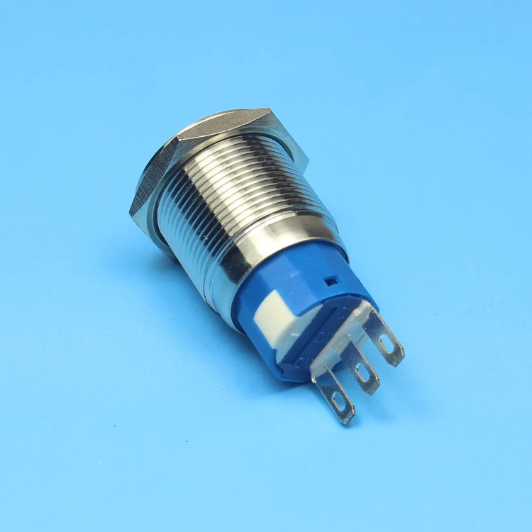 Push Button Switch 19mm Metal Flat Round Head Momentary Push Button