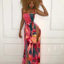 Роскошная красочная длинная юбка с принтом женская Империя шнурок без рукавов Макси юбка Повседневная открытый ремень Женская юбка сексуальная летняя юбка