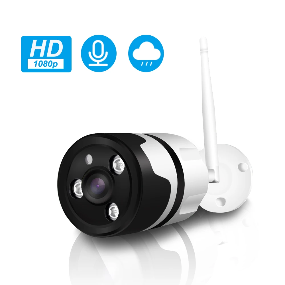 

1080P Wifi IP Camera Security Outdoor Waterproof Wireless Two Way Audio Alarm CCTV Bullet Camera 2.0MP HD Home TF Card Record