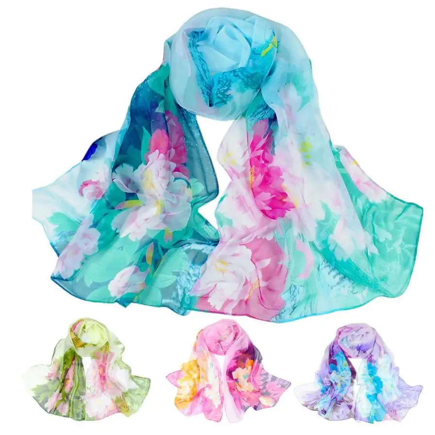 

High Quality Fashion Chinese style Lady Long Wrap Women's Shawl Chiffon Scarf Scarves Comfortable Flawless Scarves Shawl Poncho