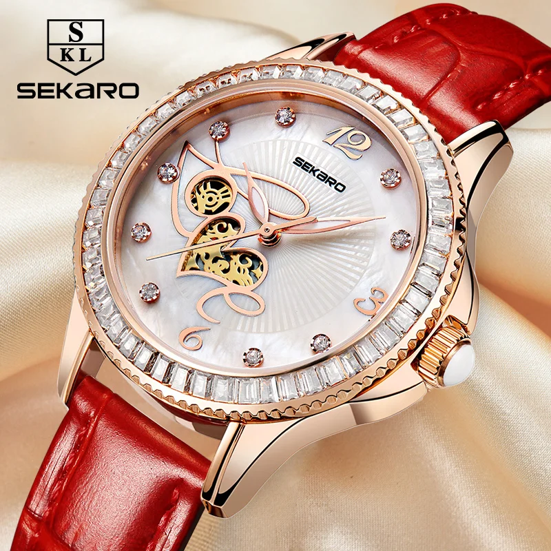 SEKARO женские Стразы керамические часы Любовь дизайн часы женские наручные часы лучший бренд класса люкс Женские часы подарок Relogio Feminino