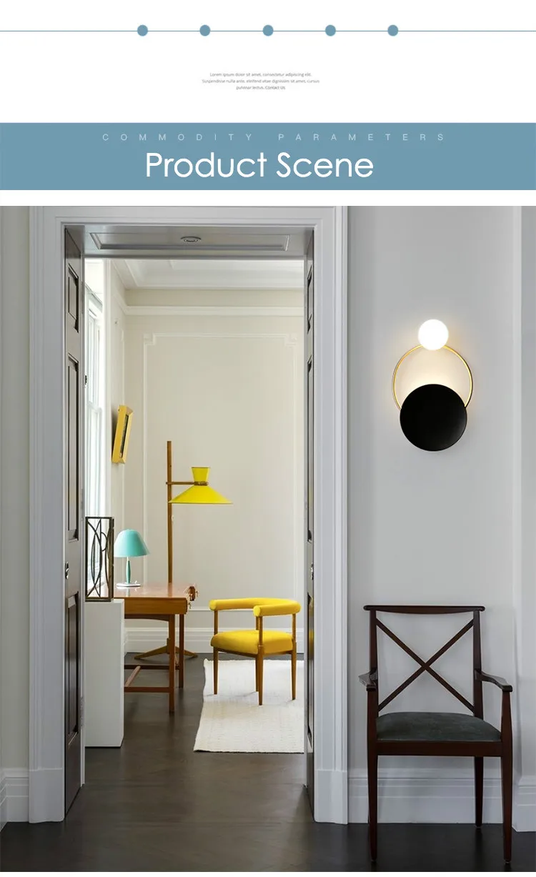 Lâmpada de Parede Montagem na Parede Decoração da Sua Nordic Quarto Scone Moderna Luz Redonda Escadas Ouro Iluminação Luminária Casa Led 8 montagem na parede iluminação luminária decoração da sua casa