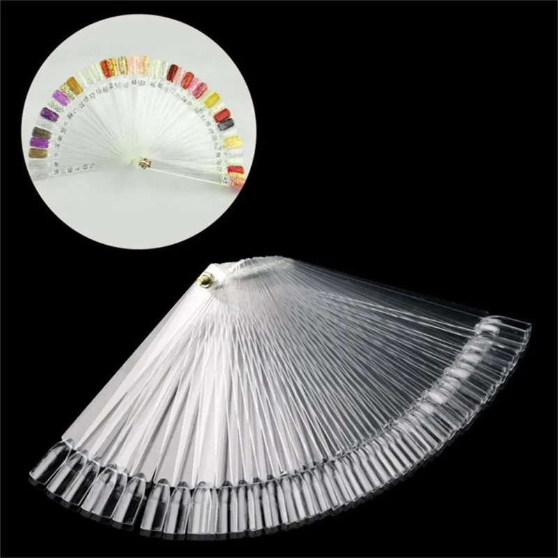 

50 pcs Nail Art False Fan-shaped Nail Tools Nail Polish Swatches Mold Nail Art False Tips Sticks Design Tools Sets