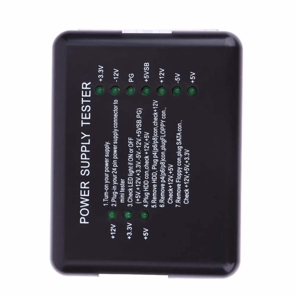 

2016 Power Supply Tester Checker LED 20/24 Pin for PSU ATX SATA HDD Tester Checker Meter Measuring for PC Compute NIL5