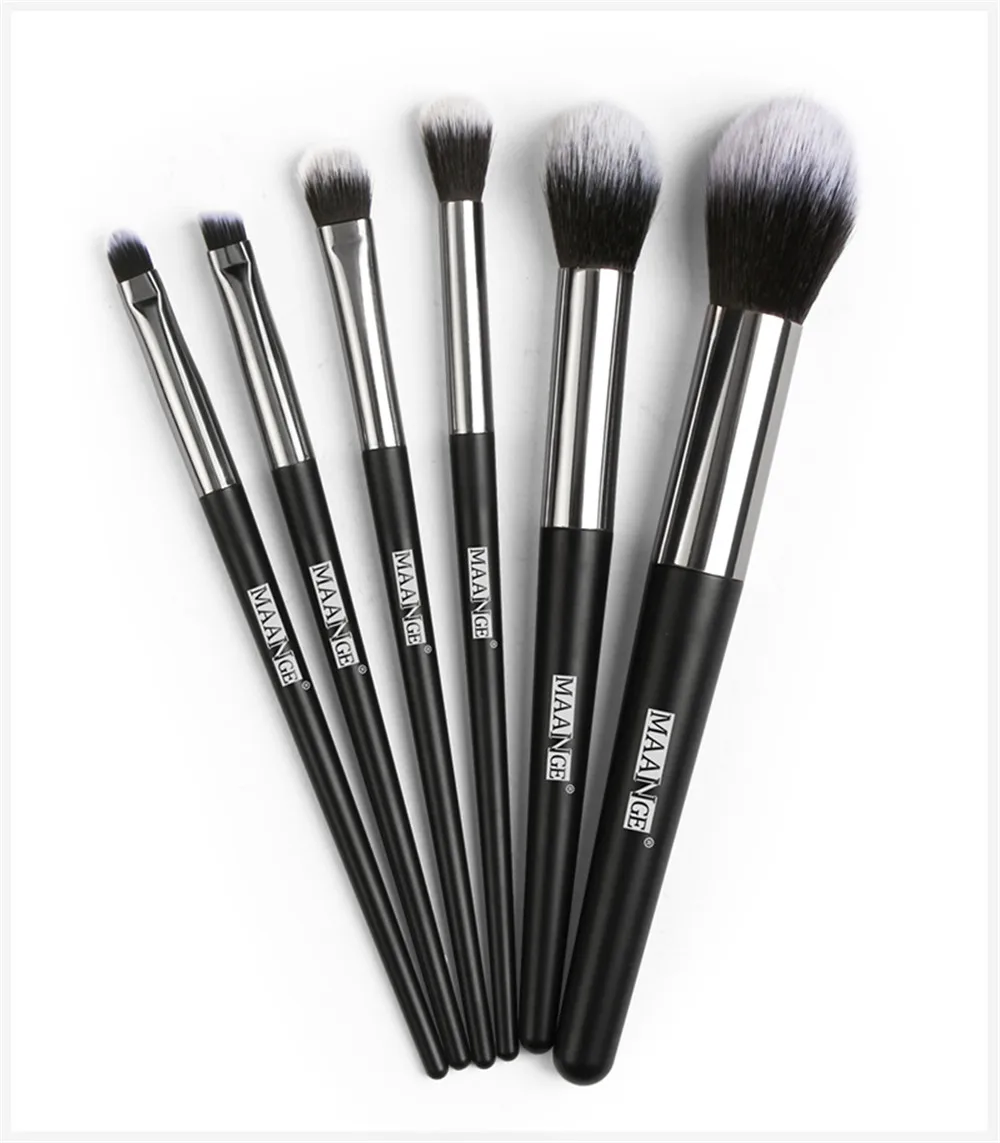 MAANGE 6 Pcs Makeup Brushes Set Blush Foundation Blending Eyebrow Eyeshadow Cosmetic Make Up Tool Kits Protable Makeup Brush