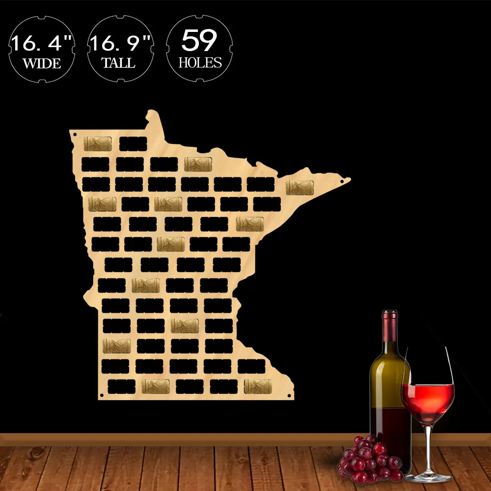 Декоративная винная пробка North Star State of Minnesota карта коллекции винных колпачков