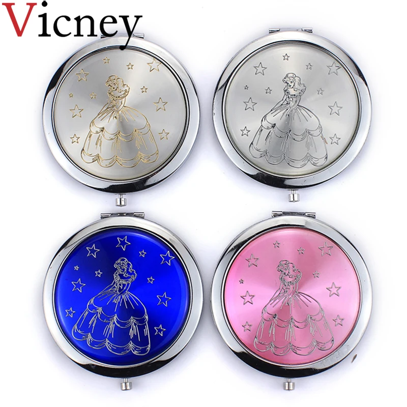 

Vicney New simple fashion princess Makeup Mirror Folding Double-Sided Cute Mirror Pocket Mirror Beauty Accessories for girls