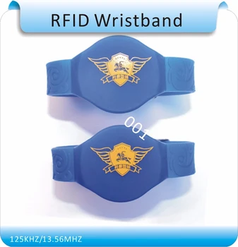 

50pcs 5# IP68 waterproof silicone 125khz TK4100 rfid wristband/ RFID tags bracelet+1pcs 125KHZ RFID reader