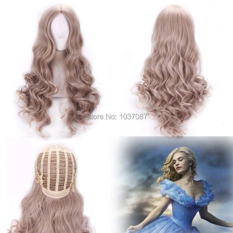 65 Cm Harajuku Movie Princess Cinderella Wigs Long Curly Full
