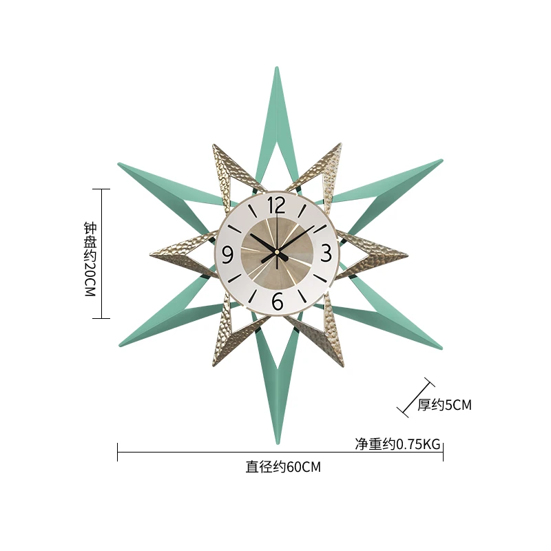 80 см северные часы, бесшумные часы, настенные часы, современный дизайн, для гостиной, дома, модные декоративные кварцевые часы, большие часы на стену - Цвет: D   6060cm