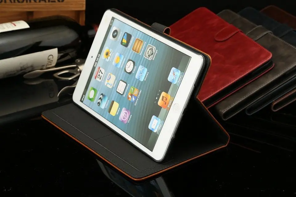 Деловой кожаный чехол для iPad Mini 2 Retina Smart книжка с подставкой 3 7 9 дюйма чехлы
