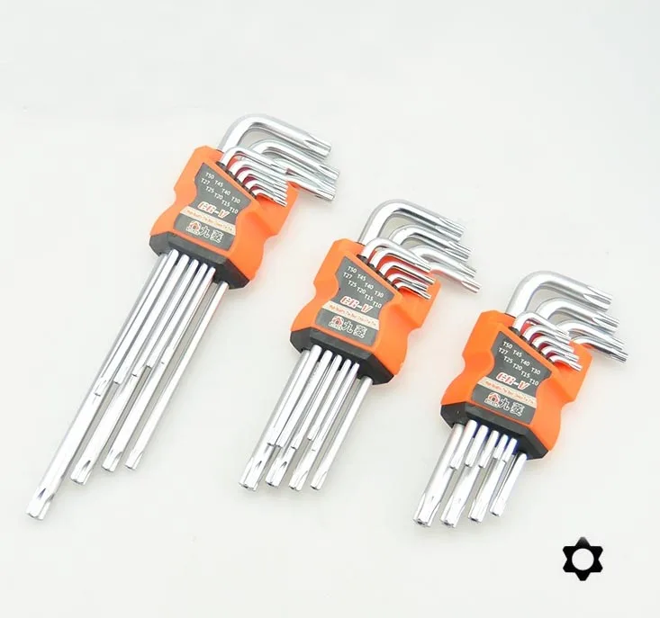 

Chrome vanadium steel 9 piece set plum hex wrench set flower type hexagonal wrench set hardware tools