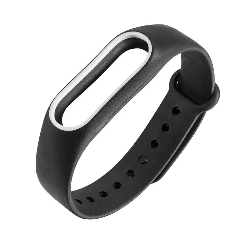 ALLOYSEED, 220 мм, двойной цвет, сменный смарт-браслет, ремешок для Xiaomi mi, 2, Смарт-часы, ремешок для часов, браслет для mi Band 2 - Цвет: Black