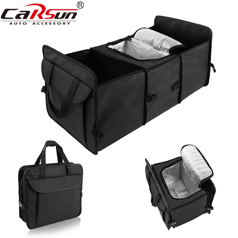 

Car Collapsible Trunk Organizer Insulated Food Storage Container Basket Stowing Tidying Bags Camping Travel Cooler Bag