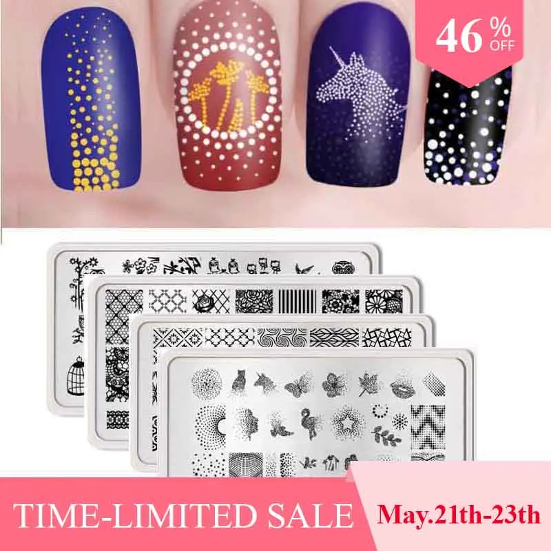 

BORN PRETTY Nail Stamping Plates Multi-patterns Rectangle Nail Art Stamp Image Template Stencils Artist DIY Nail Manicure