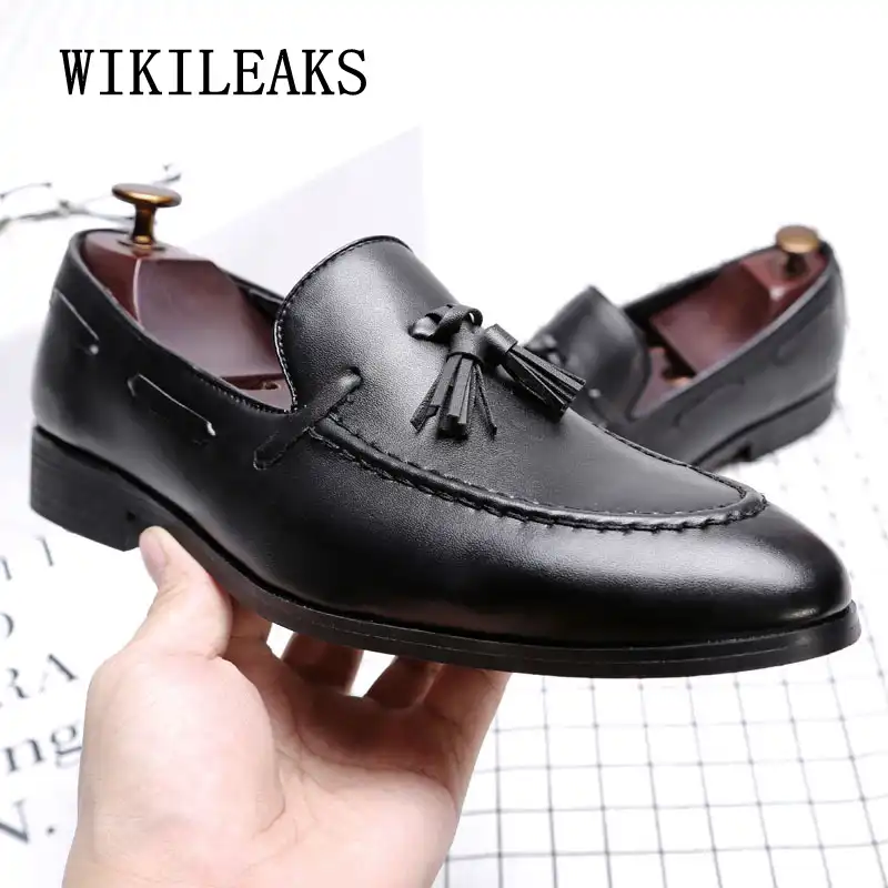 mens black prom loafers