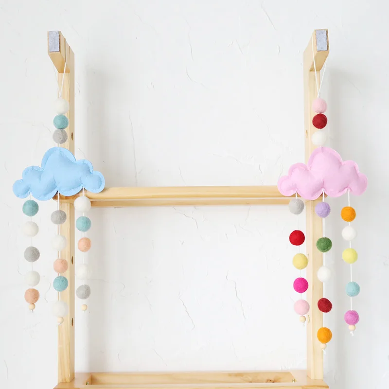 

1pc Colorful Cloud Garland Decoration Kid's Bedroom Hanging Wall Wool Balls Christmas Birthday Gift Baby Mobiles
