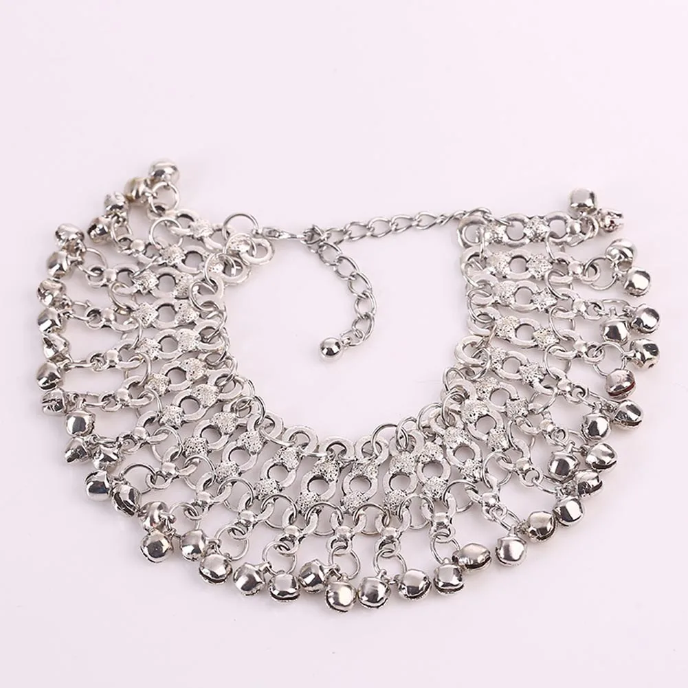 New Fashion Foot Jewelry For Women Barefoot Sandal Sexy Vintage Silver Anklet Chain Lots Bell Beads
