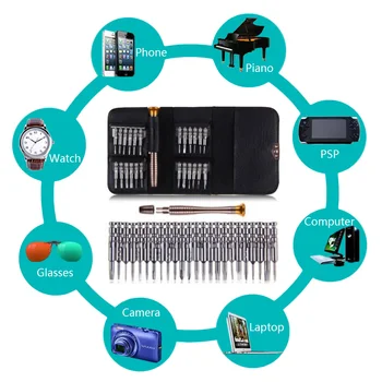 

First-aid Kit Repair Opening Tools 25 in 1 Screwdriver Set Pentalobe Torx Phillips Screwdrivers Kit for Phone PC Camera Watch