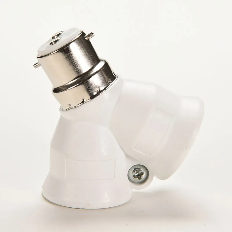 

ZLinKJ 1Pcs Practical White B22 To 2x E27 Bayonet Light Bulb Lamp Converter Adapte Splitter Screw Socket
