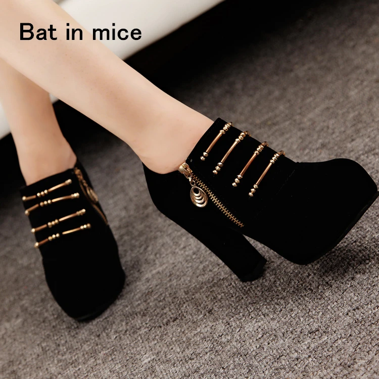 Acheter 2018 nouveau 10.5 cm haute talons femmes pompes casual femmes chaussures à talons hauts cheville bottes femmes bottes d été chaussures femmes pompes botas A067