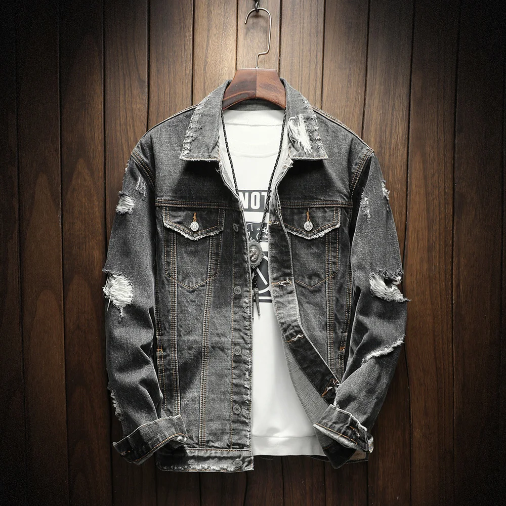 Autumn New Denim Jacket Men Slim Fit Large Size 5XL Casual Jacket