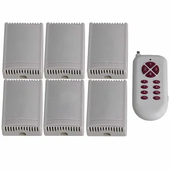 

433MHz 2CH 220V 150m Remote Control Self-lock 12 Key Switch 6 Receiver