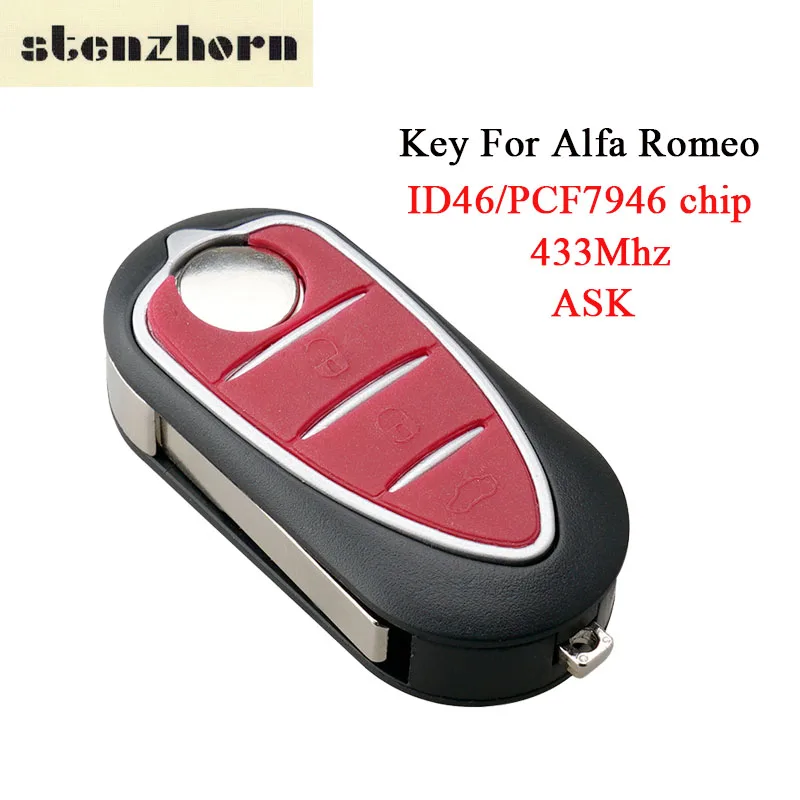 Stenzhorn 433 мГц замена автомобилей брелок для Alfa Romeo 147 156 166 GT флип удаленный ключ с