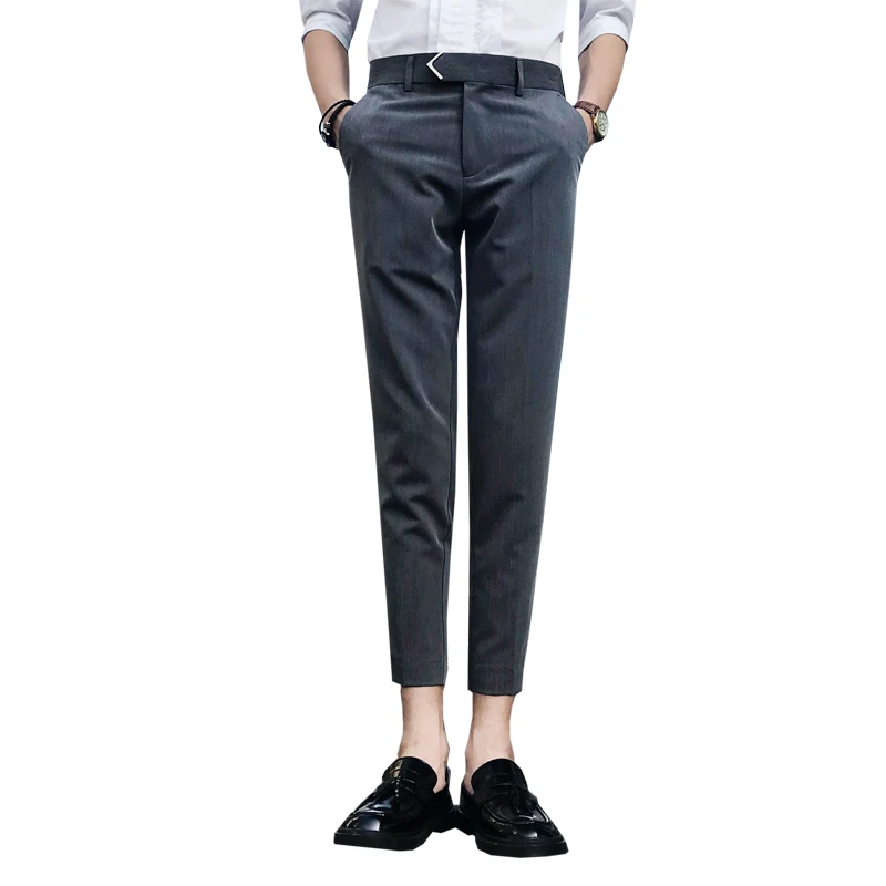 2018 Summer New Slim Cone Gentleman Stripe Feet Nine Business Casual Pants Personality Fashion Classic Influx Urban Hair Stylist