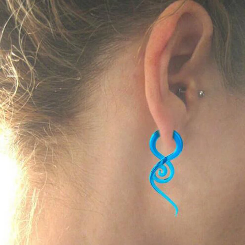 Swan Jo One Pair Pyrex Glass Ear Spiral Taper Gauge Ear Plug Stretching