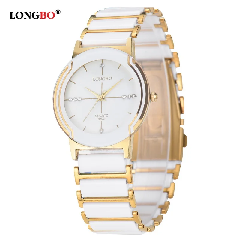 Fashion casual women watch luxury ceramic quartz watch calendar waterproof unisex watches casual relogio 8493