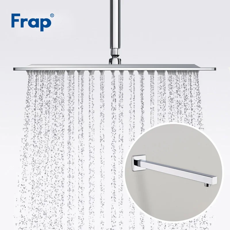 Goede Frap Douchekop Vierkante Ducha Ultra dunne Grote Regendouche Regendouche Met Douche Armen Badkamer Hardware Y81019 + F28 3