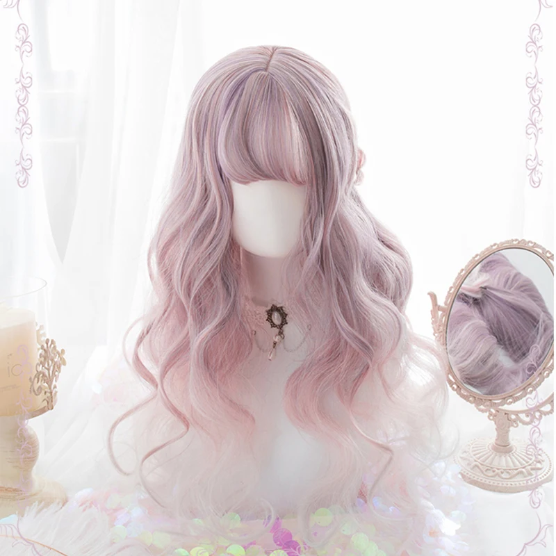 perruque rose femme