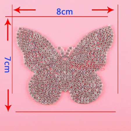 Продвижение новых популярных DIY красоты нашивки «бабочки» прозрачный кристалл железа на шаблон исправление Стразы DMC Лучший патч - Цвет: Style 1