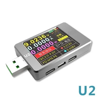 Qway-U2p измеритель тока и напряжения USB тестер QC4+ PD3.0 2.0PPS протокол быстрой зарядки измерение емкости - Цвет: Темно-серый