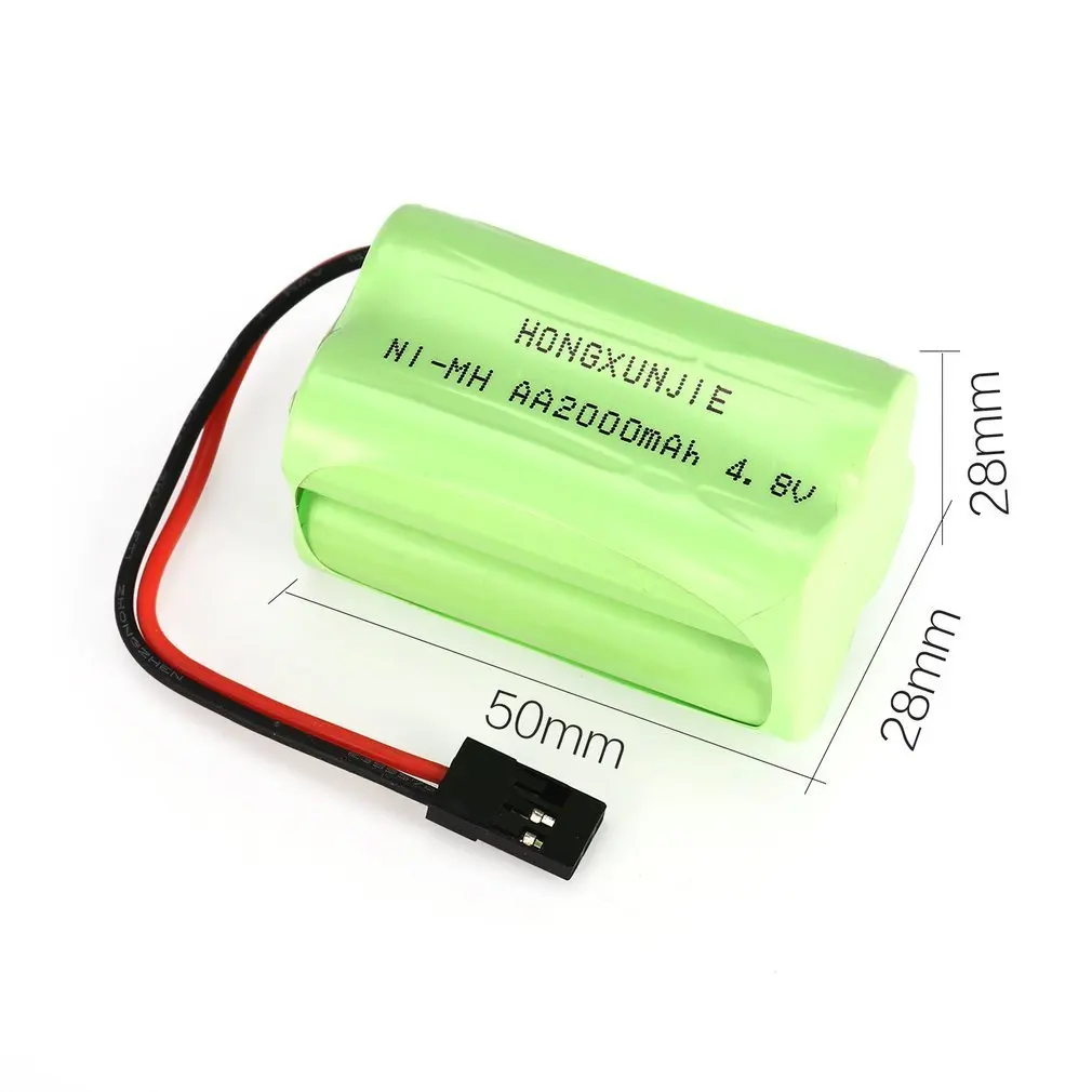 

4S 4.8V AA 2000mAh NiMH Batteries Rechargeable Square Receiver RX Battery Pack for RC Cars Futaba Hitec JR