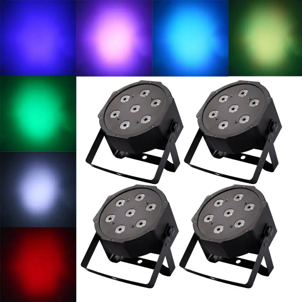 

4pcs 4 IN 1 RGBW 7X10W LED Par Stage Lighting DMX Mixing Washing Light