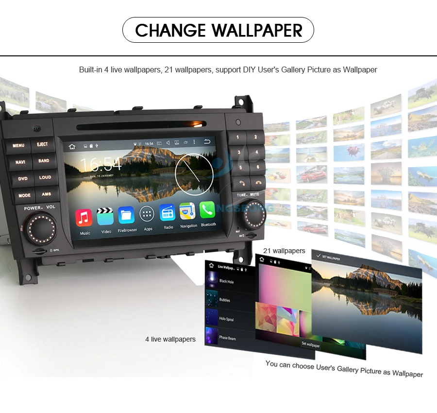 Cheap 7"Android 6.0 Car Stereo GPS Sat Nav DAB+ Car Multimedia Player for Mercedes Benz C CLC CLK Class W203 W209 5