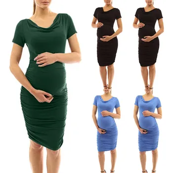 

Women Maternity Dress Summer Clothes Casual Short Sleeve Pregnancy Dresses Sundress Maternity Gown 2019 Ropa Premama Embarazadas