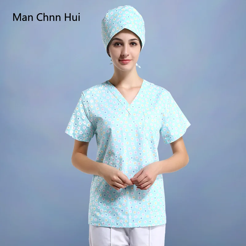 Операционная комната Женщины с коротким рукавом Ручная стирка одежды изоляции костюм полоскание одежда Топ